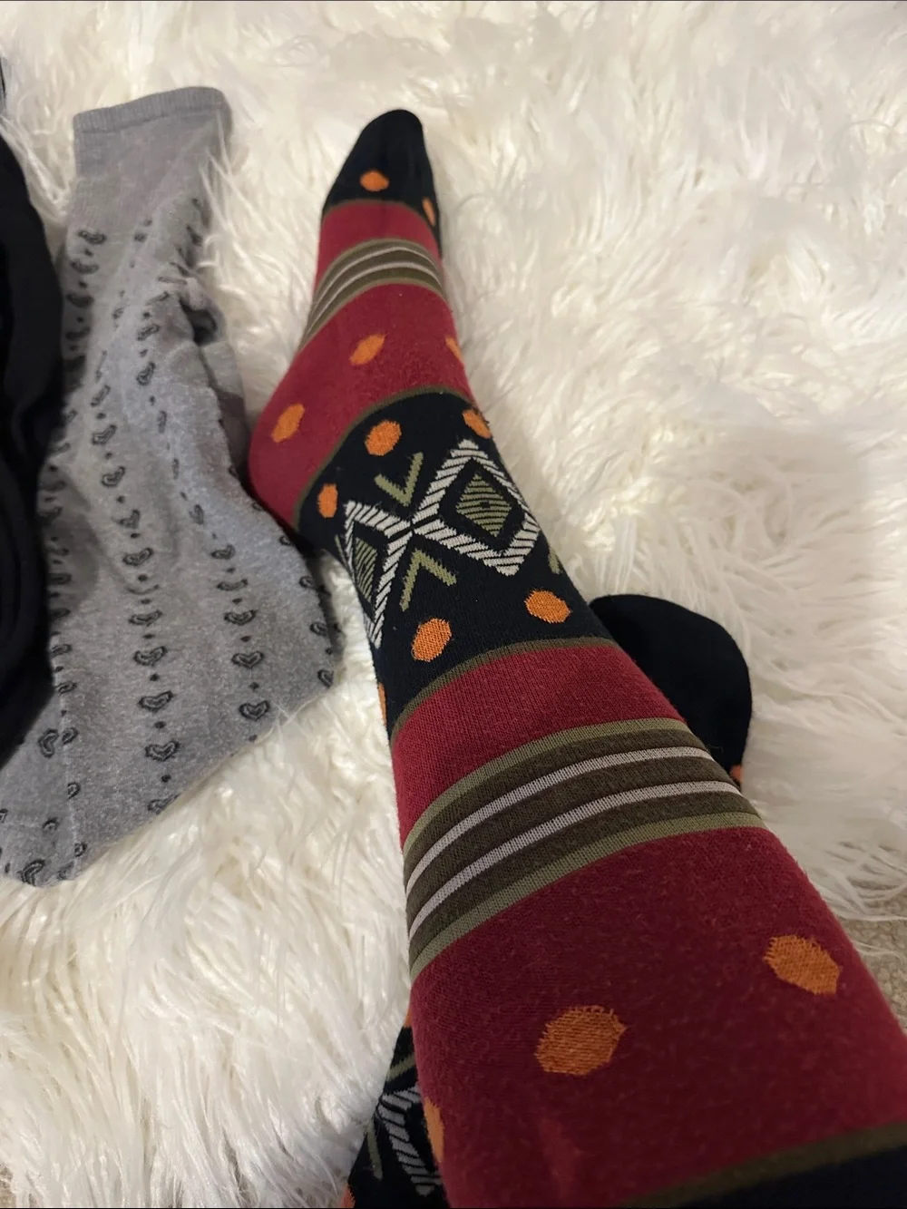 Women’s Black & Gray Patterned Tights (3 pairs included)